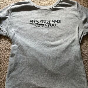 Casual Gray Slogan Crop Top